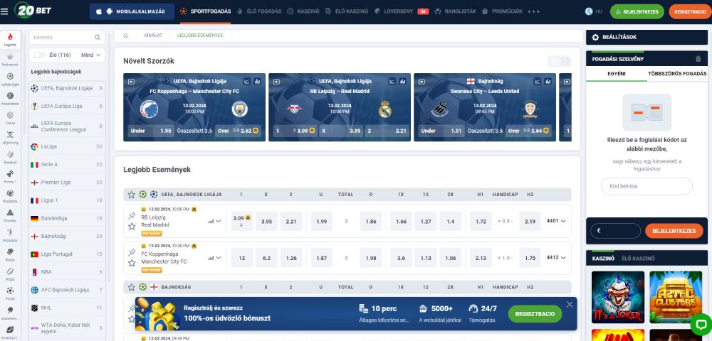 20Bet sportfogadás